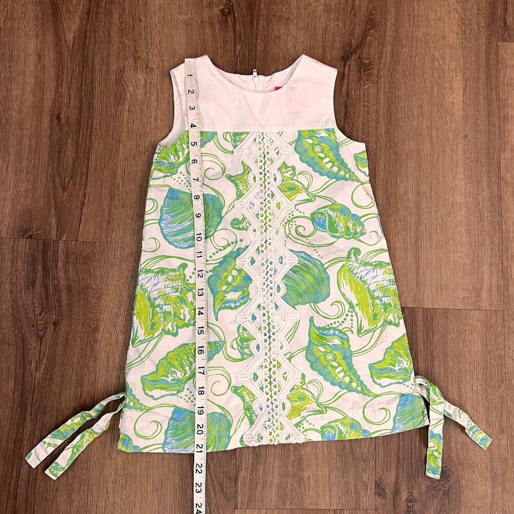 Lilly Pulitzer Jubilee Girls Seashell Green White Shift Dress Sz 4 - Picture 6 of 10